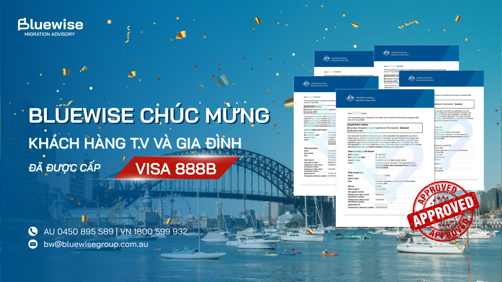 Bluewise đồng hành cùng khách hàng trên hành trình hoàn thiện visa 888B 